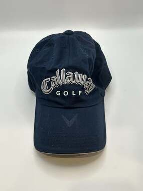 Callaway Golf Navy Blue Adjustable Strapback Hat with USA Flag Detail